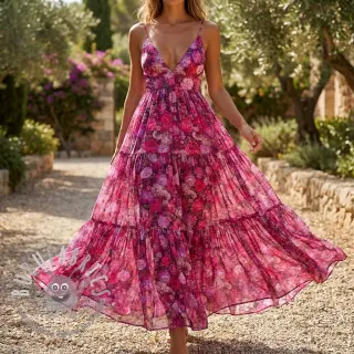 Viscosa RAYON POPLIN Flower sea design A