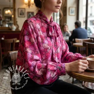 Viscosa RAYON POPLIN Flower sea design A