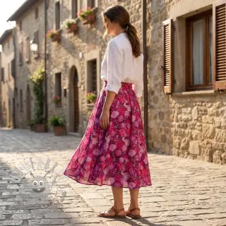Viscosa RAYON POPLIN Flower sea design A
