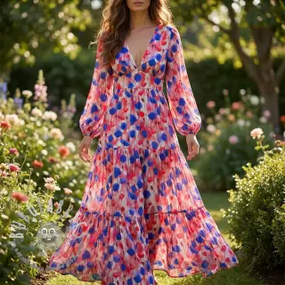 Viscosa RAYON POPLIN Poppys design A