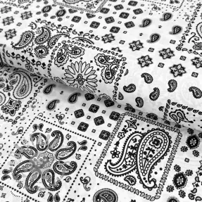 Tessuto di cotone Kansas blanc noir