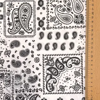 Tessuto di cotone Kansas blanc noir
