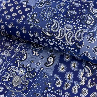 Tessuto di cotone Farwest bleu