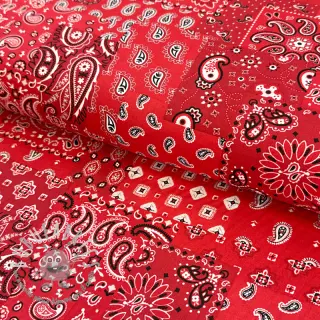 Tessuto di cotone Farwest rouge