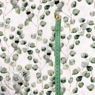 Mussola/Doppia garza Little eucalyptus flowers digital print ORGANIC