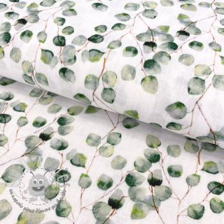 Mussola/Doppia garza Little eucalyptus flowers digital print ORGANIC