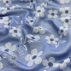 Tessuto di cotone JEANS Chambre LUXURY JACQUARD Flowers jeans