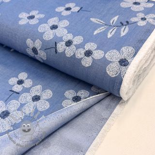 Tessuto di cotone JEANS Chambre LUXURY JACQUARD Flowers jeans