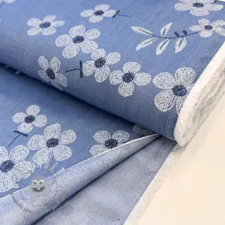 Tessuto di cotone JEANS Chambre LUXURY JACQUARD Flowers jeans