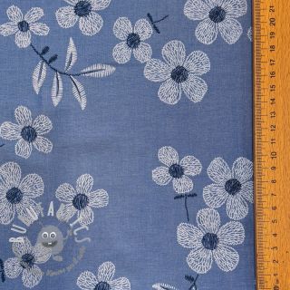 Tessuto di cotone JEANS Chambre LUXURY JACQUARD Flowers jeans