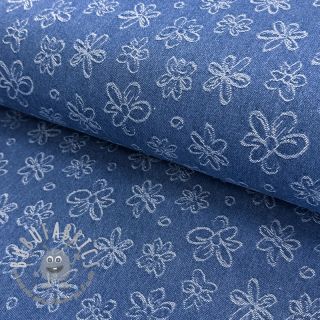 JEANS DENIM JACQUARD Flower dark jeans