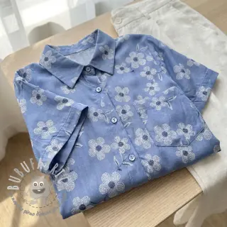 Tessuto di cotone JEANS Chambre LUXURY JACQUARD Flowers jeans