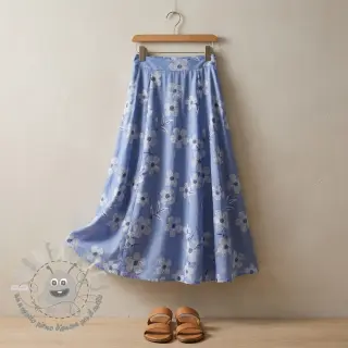 Tessuto di cotone JEANS Chambre LUXURY JACQUARD Flowers jeans