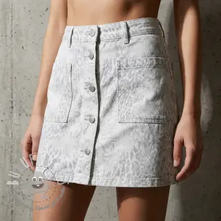 JEANS DENIM HEAVY Animal printed offwhite