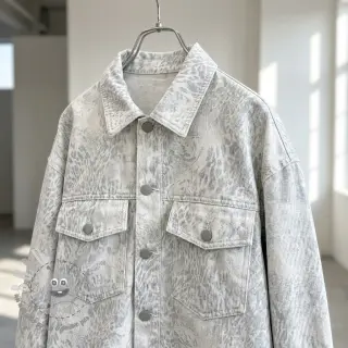 JEANS DENIM HEAVY Animal printed offwhite
