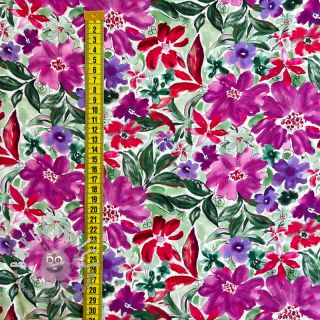 Viscosa RADIANCE Gentle flowers purple digital print