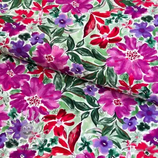 Viscosa RADIANCE Gentle flowers purple digital print