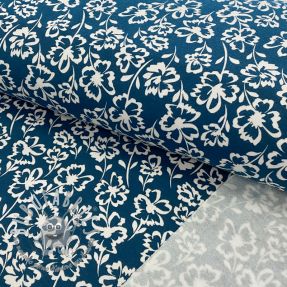 Felpa garzata SOFT Imprint flowers petrol