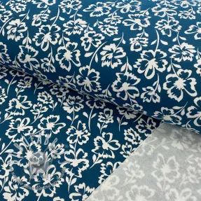 Felpa garzata SOFT Imprint flowers petrol