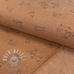 Felpa garzata Dogs camel melange