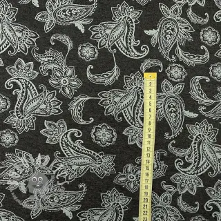 Felpa garzata Paisley anthracite melange