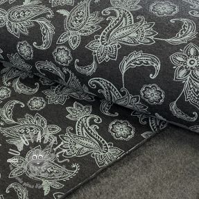 Felpa garzata Paisley anthracite melange