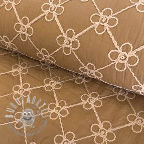 Tessuto trapuntato Flower design light brown