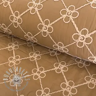 Tessuto trapuntato Flower design light brown
