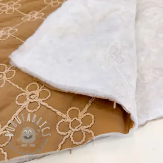 Tessuto trapuntato Flower design light brown