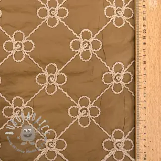 Tessuto trapuntato Flower design light brown