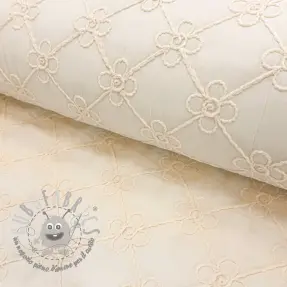 Tessuto trapuntato Flower design offwhite