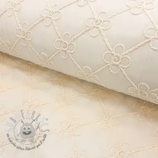 Tessuto trapuntato Flower design offwhite
