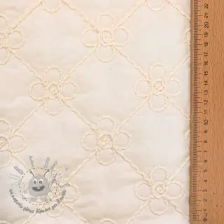 Tessuto trapuntato Flower design offwhite