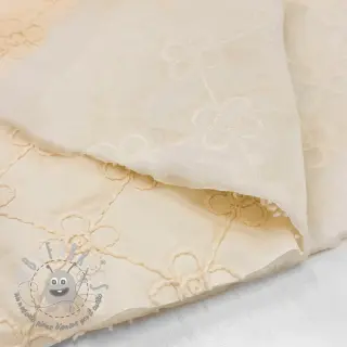 Tessuto trapuntato Flower design offwhite