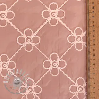 Tessuto trapuntato Flower design old pink