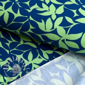 Felpa garzata SOFT Leaves green navy