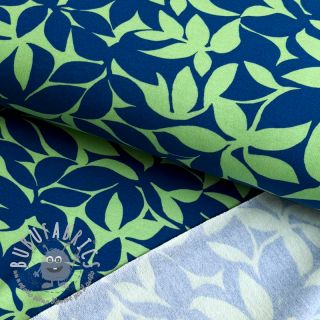 Felpa garzata SOFT Leaves green navy
