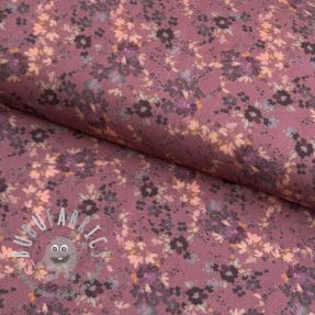 Viscosa ROSELLA STRETCH Tossed flowers rosewood digital print