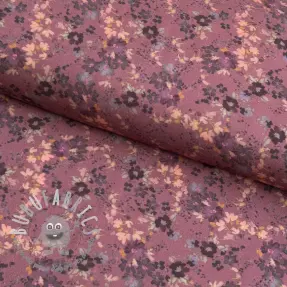 Viscosa ROSELLA STRETCH Tossed flowers rosewood digital print