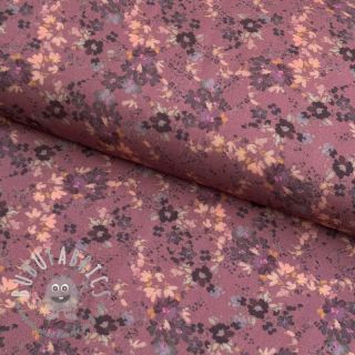 Viscosa ROSELLA STRETCH Tossed flowers rosewood digital print