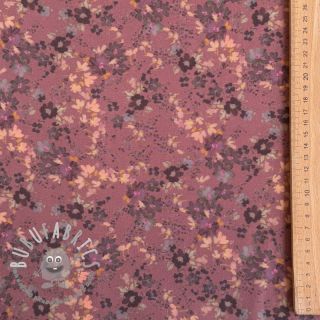 Viscosa ROSELLA STRETCH Tossed flowers rosewood digital print