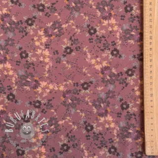 Viscosa ROSELLA STRETCH Tossed flowers rosewood digital print