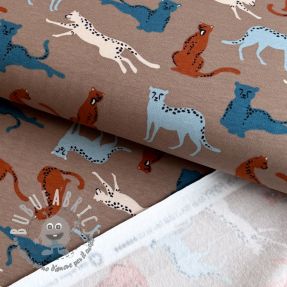 Felpa garzata SOFT Leopard taupe ORGANIC