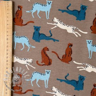 Felpa garzata SOFT Leopard taupe ORGANIC