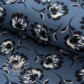 Viscosa ROSELLA STRETCH Flowers blue