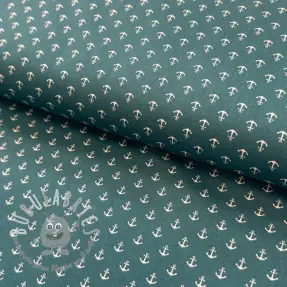 Tessuto di cotone Petit anchors petrol