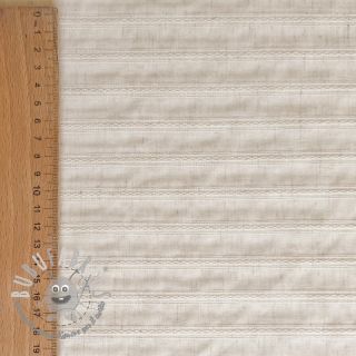 Tessuto di cotone LINEN JACQUARD Stripes beige
