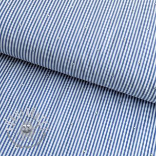Tessuto di cotone YARN DYED Stripes with studs blue
