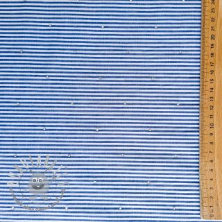Tessuto di cotone YARN DYED Stripes with studs blue
