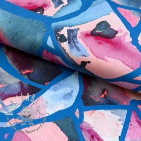 Tessuto di cotone SATIN Resonate blue digital print